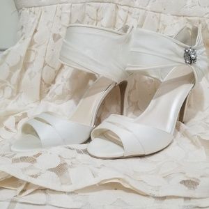 Ivory Chiffon Heels